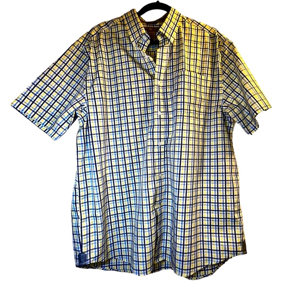 😎💪🏽Retreat Men’s Casual Short Sleeve Button Down Shirt size Large neck 16 1/2 - Picture 4 of 9